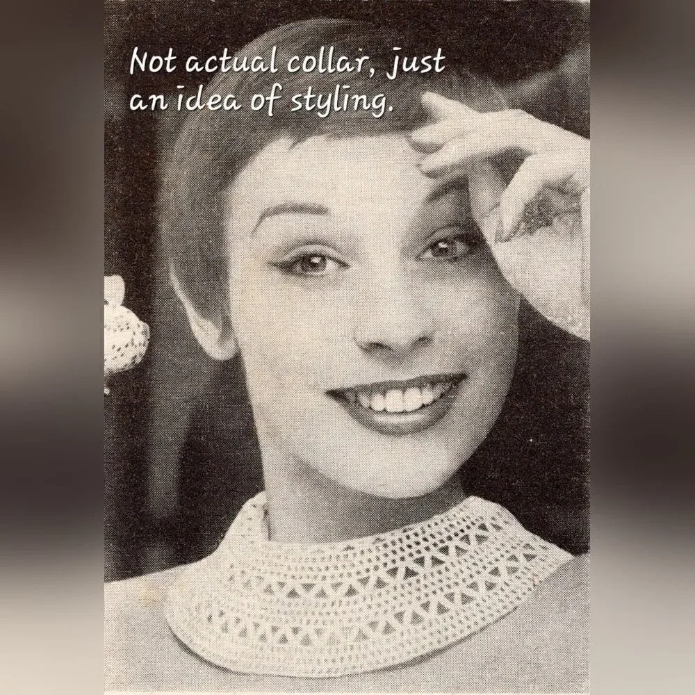 Vintage Crochet Collar Knit with scalloped edge
